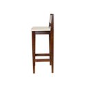 Ver imagem 5 de Kit 2 Banquetas Madeira Churrasqueira Encosto Fibra Indiana:Imbuia com Palha