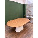 Ver mais imagens de Mesa de Jantar Cone Zoe 244x137cm Base Laca Branca Tampo Freijó