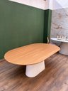 Ver mais imagens de Mesa de Jantar Cone Zoe 244x137cm Base Laca Branca Tampo Freijó