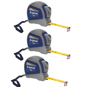 Trena Aço Fita Metálica Auto Trava Emborracha 5m Kit 3 Unid