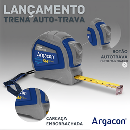 Trena Aço Fita Metálica Auto Trava Emborracha 5m Kit 3 Unid - 5