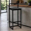 Ver imagem 1 de Banqueta Alta para Balcão Estofada Milão Cor Preto - Kmj