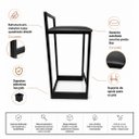 Ver imagem 4 de Banqueta Alta para Balcão Estofada Milão Cor Preto - Kmj