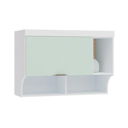 Armário Aéreo Modulado Infinity Solteiro com 1 Porta - Branco Line/Pistache - 1 Armário Aéreo Modulado Infinity Solteiro com 1 Porta - Branco Line/Pistache - 1