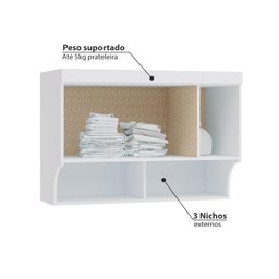 Armário Aéreo Modulado Infinity Solteiro com 1 Porta - Branco Line/Pistache - 3 Armário Aéreo Modulado Infinity Solteiro com 1 Porta - Branco Line/Pistache - 3