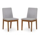 Ver imagem 2 de Kit 2 Cadeiras para Sala de Jantar Estofada Madeira Maciça Cecília Bege/Off White