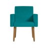 Poltrona Nina Escritório Recepção Pés Palito - Balaqui Decor Cor:azul Turquesa - 4