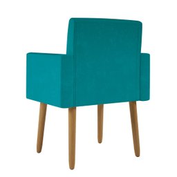 Poltrona Nina Escritório Recepção Pés Palito - Balaqui Decor Cor:azul Turquesa - 5