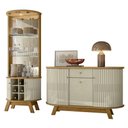 Ver imagem 1 de Cristaleira de Vidro Melina e Buffet Toni Z10 Cumaru-opala - Mpozenato