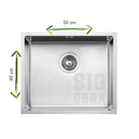 Ver imagem 2 de Cuba Gourmet 50x40cm Aço Inox Escovado 304 c/ Acessórios