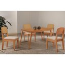 Ver imagem 4 de Conjunto: Mesa de Cozinha Havana Tampo Curvo 120cm+4 Cadeiras Havana Naturale - Suede Creme - Rufato