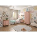 Ver imagem 5 de Guarda-roupa Juvenil 2 Portas e 1 Gaveta - Madeira Maciça e Mdf - Rosa