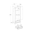 Ver imagem 6 de Guarda-roupa Juvenil 2 Portas e 1 Gaveta - Madeira Maciça e Mdf - Rosa