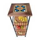 Ver imagem 6 de Cesto Organizador Fruteira 3 Andares Balcão Multiuso Cozinha Ladrilho S01