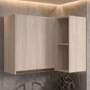 Ver imagem 2 de Armario Aereo de Canto 2 Portas 2 Nichos MDF 89x68 cm Kali 193641 Bianco Toq Nicioli