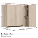 Ver imagem 3 de Armario Aereo de Canto 2 Portas 2 Nichos MDF 89x68 cm Kali 193641 Bianco Toq Nicioli