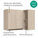 Ver imagem 4 de Armario Aereo de Canto 2 Portas 2 Nichos MDF 89x68 cm Kali 193641 Bianco Toq Nicioli
