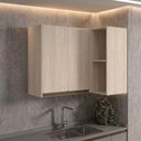 Ver imagem 6 de Armario Aereo de Canto 2 Portas 2 Nichos MDF 89x68 cm Kali 193641 Bianco Toq Nicioli