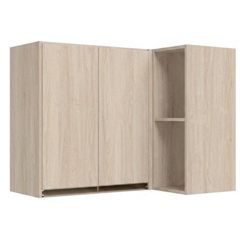 Armario Aereo de Canto 2 Portas 2 Nichos MDF 89x68 cm Kali 193641 Bianco Toq Nicioli