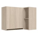 Ver imagem 1 de Armario Aereo de Canto 2 Portas 2 Nichos MDF 89x68 cm Kali 193641 Bianco Toq Nicioli