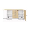 Ver imagem 7 de Mesa de Escritório Pedestal Presidente em L 170x160cm Executiva Tampo 30mm Armário Lateral 3 Gavetas