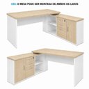 Ver imagem 2 de Mesa de Escritório Pedestal Presidente em L 170x160cm Executiva Tampo 30mm Armário Lateral 3 Gavetas