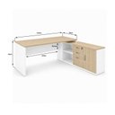 Ver imagem 3 de Mesa de Escritório Pedestal Presidente em L 170x160cm Executiva Tampo 30mm Armário Lateral 3 Gavetas