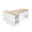 Ver imagem 6 de Mesa de Escritório Pedestal Presidente em L 170x160cm Executiva Tampo 30mm Armário Lateral 3 Gavetas