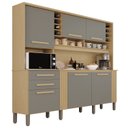 Ver imagem 2 de Armário de Cozinha 6 Portas 2 Gavetas Catar Cinza/Jequitibá/Granizo