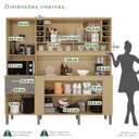 Ver imagem 4 de Armário de Cozinha 6 Portas 2 Gavetas Catar Cinza/Jequitibá/Granizo