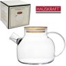 Chaleira com Bico Coador Vidro Borossilicato Tampa em Bambu 1L - Haüskraft CHLR025 - 2