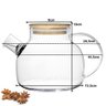 Chaleira com Bico Coador Vidro Borossilicato Tampa em Bambu 1L - Haüskraft CHLR025 - 4