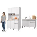 Ver imagem 5 de Cozinha Compacta Márcia e Balcão Gabinete com Pia Tatiane 120cm Branco - AJL Móveis