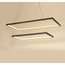 Luminária de Led Retangular Duplo 80 Cm Preto Wood Iluminação Pendente Retangular Led Duplo Preto - 2