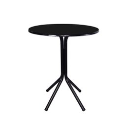 Mesa Bistrô Baixo Preto com Tampo Redondo Preto - 1 Mesa Bistrô Baixo Preto com Tampo Redondo Preto - 1