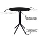 Ver imagem 2 de Mesa Bistrô Baixo Preto com Tampo Redondo Preto