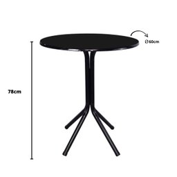 Mesa Bistrô Baixo Preto com Tampo Redondo Preto - 3 Mesa Bistrô Baixo Preto com Tampo Redondo Preto - 3