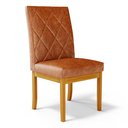 Ver imagem 2 de Cadeira de Sala de Jantar Estofada Gomes Madeira Maciça PU Marrom G78 - Gran Belo Cadeira de Jantar 
