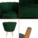 Ver imagem 7 de Kit 2 Poltrona Sala Decorativa Pétala Veludo Verde Pés Palito Castanho - Arkell