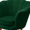 Ver imagem 3 de Kit 2 Poltrona Sala Decorativa Pétala Veludo Verde Pés Palito Castanho - Arkell