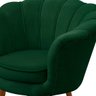 Kit 2 Poltrona Sala Decorativa Pétala Veludo Verde Pés Palito Castanho - Arkell - 3