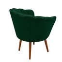 Ver imagem 4 de Kit 2 Poltrona Sala Decorativa Pétala Veludo Verde Pés Palito Castanho - Arkell