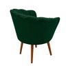 Kit 2 Poltrona Sala Decorativa Pétala Veludo Verde Pés Palito Castanho - Arkell - 4