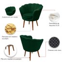 Ver imagem 6 de Kit 2 Poltrona Sala Decorativa Pétala Veludo Verde Pés Palito Castanho - Arkell