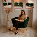 Ver imagem 3 de Kit 2 Poltrona Sala Decorativa Pétala Veludo Verde Pés Palito Castanho - Arkell