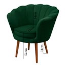Ver imagem 7 de Kit 2 Poltrona Sala Decorativa Pétala Veludo Verde Pés Palito Castanho - Arkell