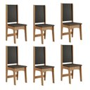 Ver mais imagens de Conjunto Sala de Jantar com 6 Cadeiras Luana Yescasa Marrom/Mel/Preto