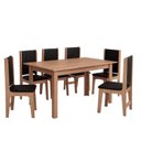 Ver imagem 2 de Conjunto Sala de Jantar com 6 Cadeiras Luana Yescasa Marrom/Mel/Preto