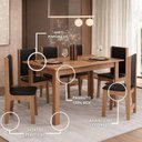 Ver imagem 6 de Conjunto Sala de Jantar com 6 Cadeiras Luana Yescasa Marrom/Mel/Preto