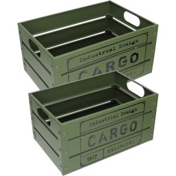 Jogo 2 Caixas Organizadora Decorativa Home&co Metal Verde - 2